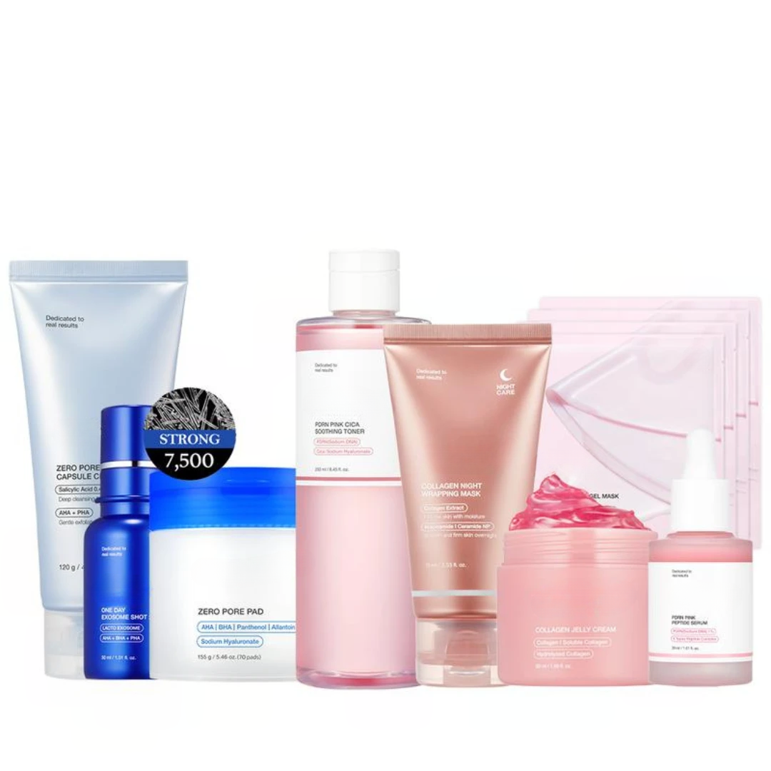 Affordable Glass Glow Skincare Set with PDRN Salmon DNA, Collagen and Exosome Shot