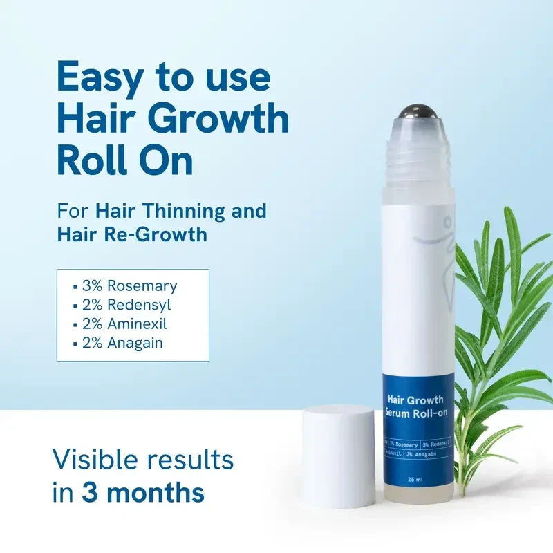 Advanced Hair Growth Roll-On Serum with Rosemary Oil and Peptide Complex